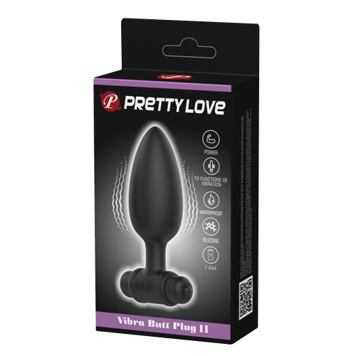 Pretty Love Vibra Butt Plug II - Black  5