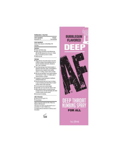 Deep Af Throat Numbing Spray 1oz  Bubblegum  2