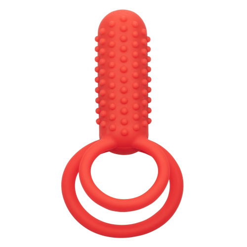 Silicone Rechargeable Vertical Dual Enhancer - Red  4
