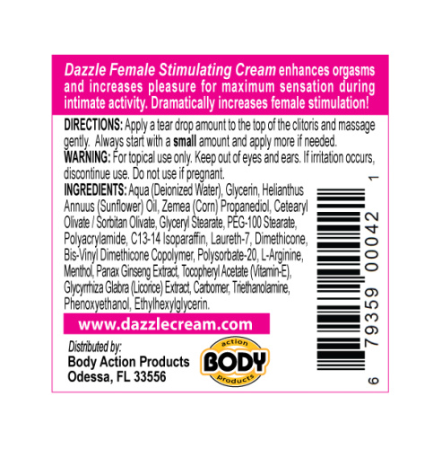 Dazzle Female Stimulating Cream .5 Oz  2