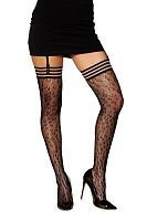 Leopard Thigh High - One Size - Black