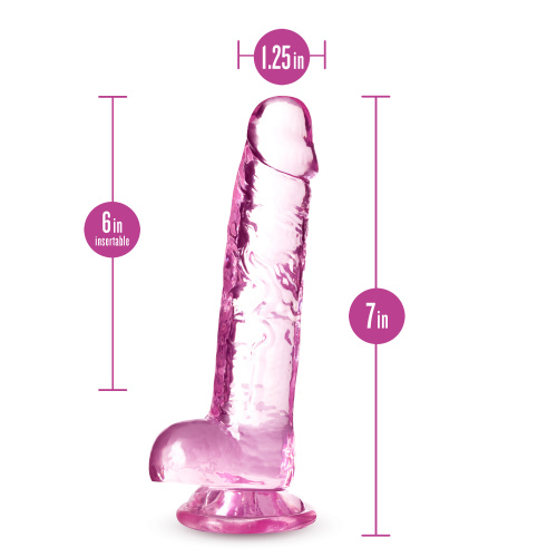 Naturally Yours - 7 Inch Crystalline Dildo - Rose  2