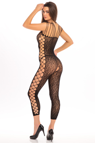 Animal Crotchless Bodystocking - One Size - Black  2