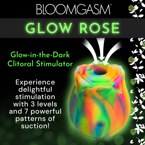 Glow Rose Glow-in-the-Dark Rose Clit Stimulator - Rainbow  5