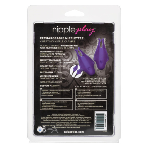 Nipple Play Rechargeable Nipplettes - Purple  3