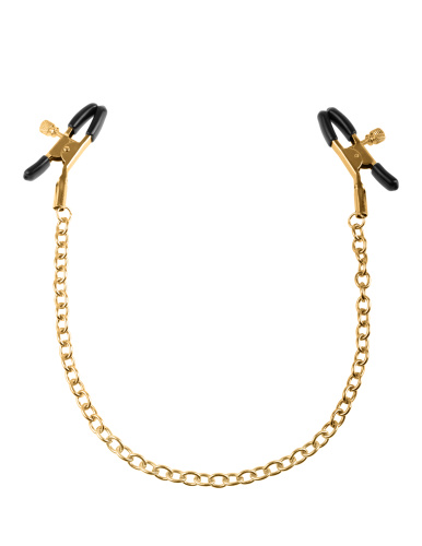 Fetish Fantasy Gold Chain Nipple Clamps - Gold  2