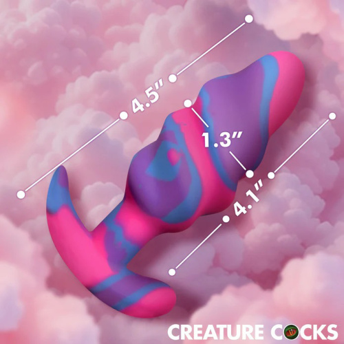Unicorn Swirl Silicone Butt Plug - Medium  3