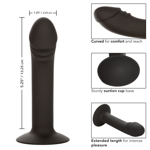 Silicone Curved Anal Stud - Black  3
