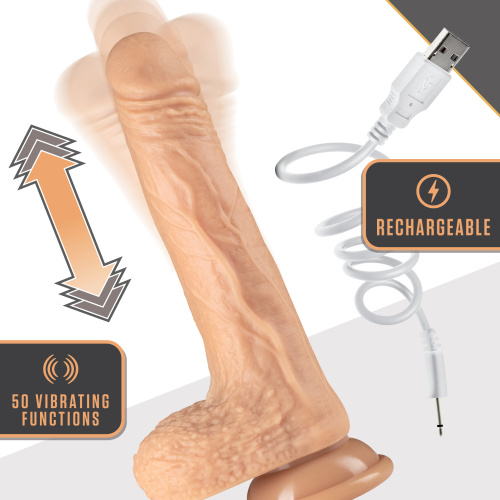 Dr. Skin Silicone - Dr. Grey - 7 Inch Thrusting  Dildo - Vanilla  4