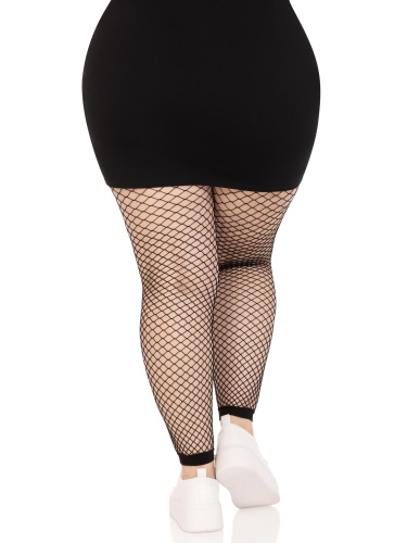 Industrial Net Footless Tights - 1x/2x - Black  2
