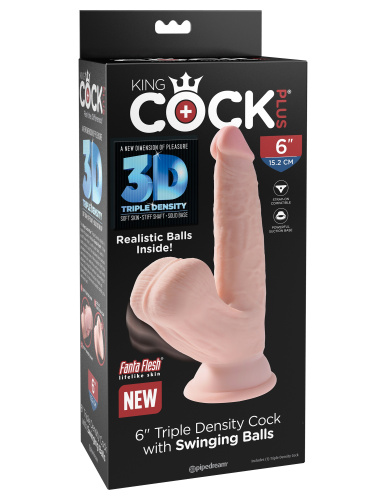 6 Inch Triple Density Cock With Swinging Balls  5