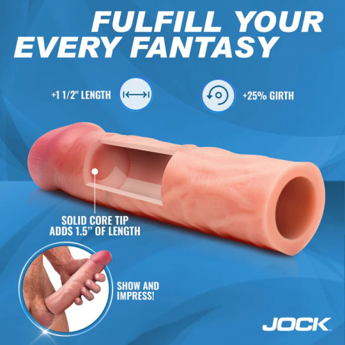 Jock 1.5" Silicone Penis Extension Sleeve - Light  3