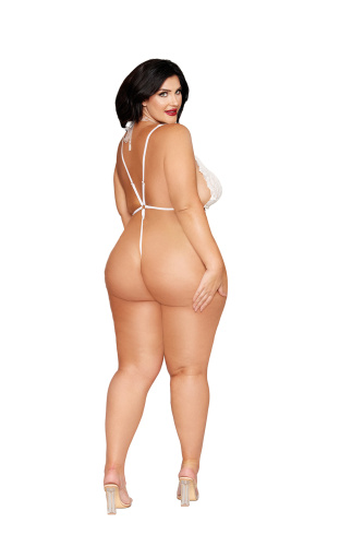 Teddy and Harness Dmnd - Queen Size - White  2