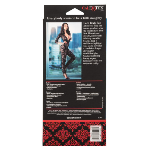 Scandal Lace Body Suit - One Size - Black  2