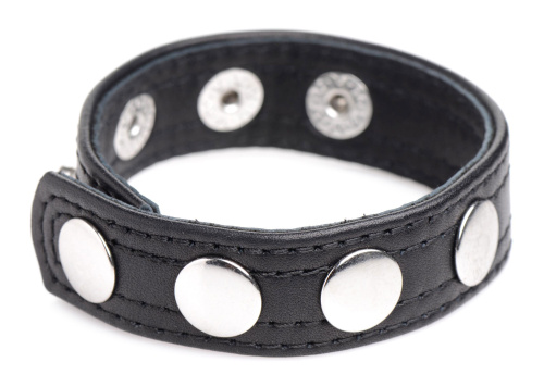 Cock Gear Leather Speed Snap Cock Ring - Black  3