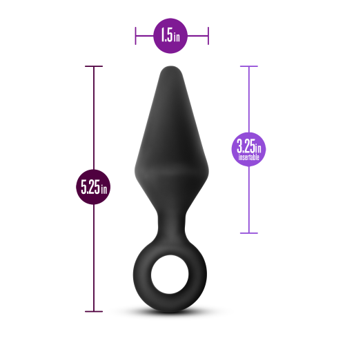Anal Adventures Platinum - Silicone Loop Plug -  Large - Black  3