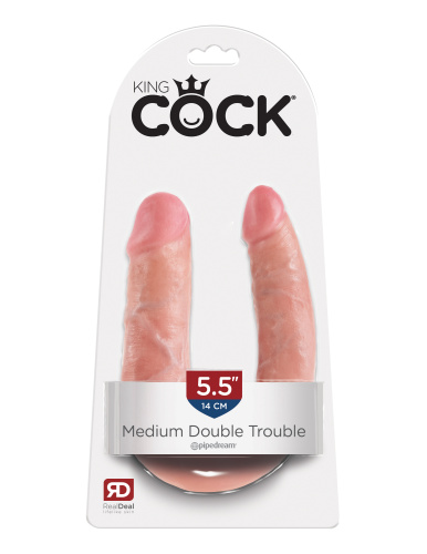 King Cock Double Trouble - Medium - Flesh  5