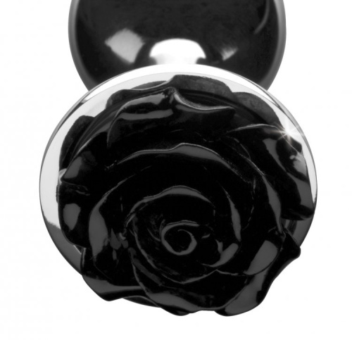 Black Rose Anal Plug - Large  3