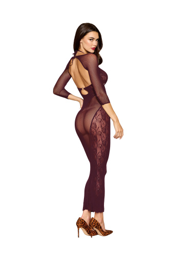 Bodystocking Gown and Shrug Dmnd - One Size - Cherry Lacquer  2