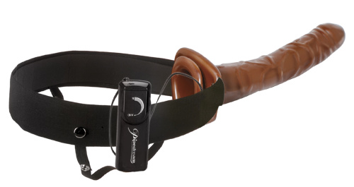 Fetish Fantasy Series 10 Inch Chocolate Dream Vibrating Hollow Strap-On  3