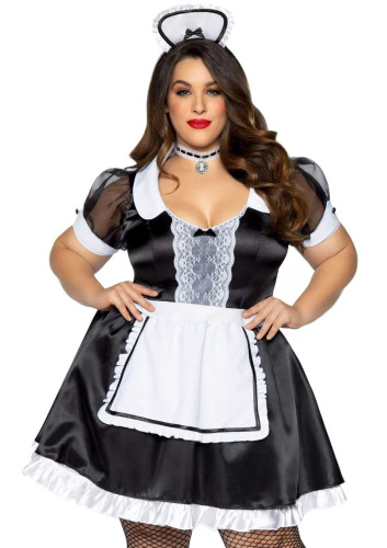 Plus Classic French Maid Costume - 3x/4x - Black / White  3