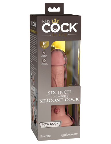 King Cock Elite 6 Inch Silicone Dual Density Cock - Light  2