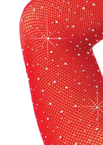 Rhinestone Snap Crotch Bodysuit - One Size - Red  2