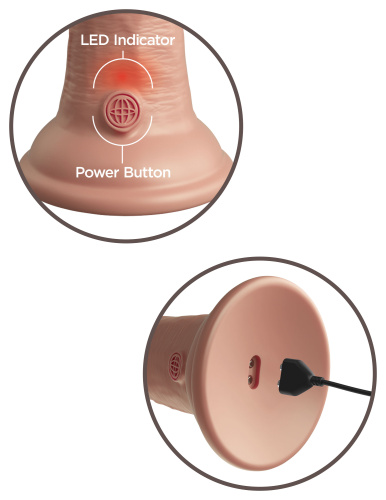 King Cock Elite 8 Inch Vibrating Silicone Dual Density Cock - Light  4