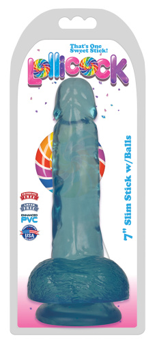 Lollicock - 7 Inch Slim Stick With Balls - Berry Ice  2