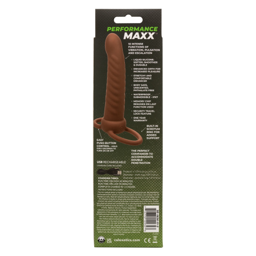 Performance Maxx Rechargeable Ribbed Dual  Penetrator - Brown  4