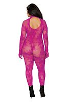 Bodystocking With Finger Gloves - Queen Size - Azalea