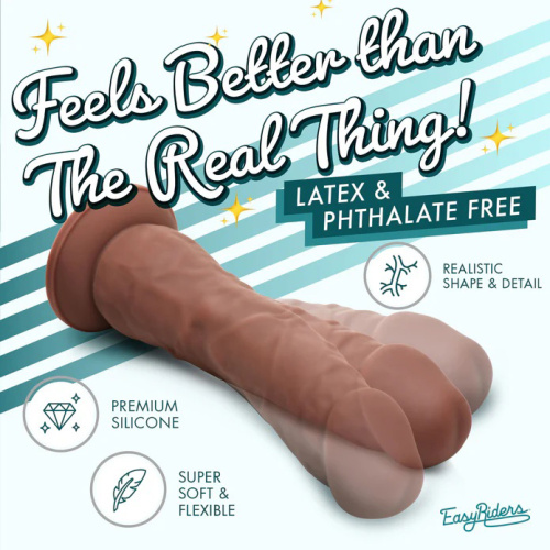 Easy Riders 7" Silicone Dildo - Dark  3
