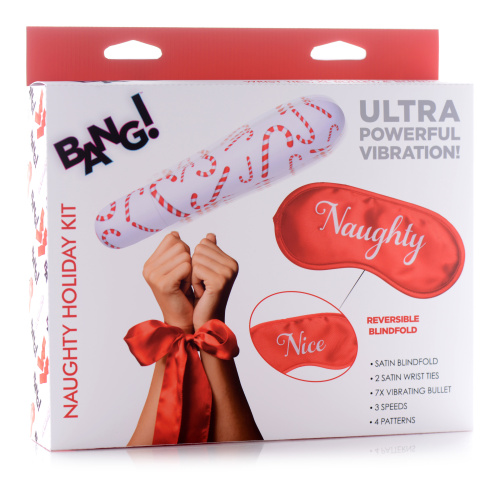 Bang - Naughty Holiday Kit - Wrist Ties XL Bullet and Blindfold  5