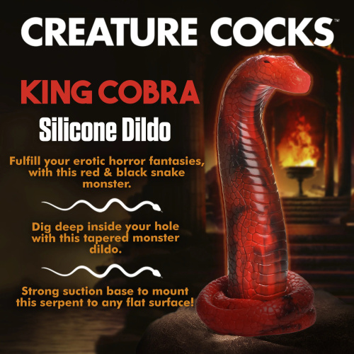 King Cobra King Cobra Silicone Dildo - Red  5