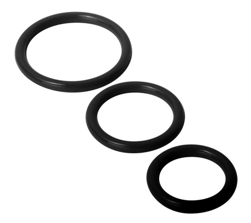Trinity Silicone Cock Rings - Black  2
