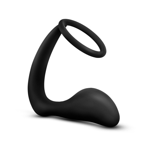 Anal Adventures - Platinum - Cock Ring Plug -  Black  4