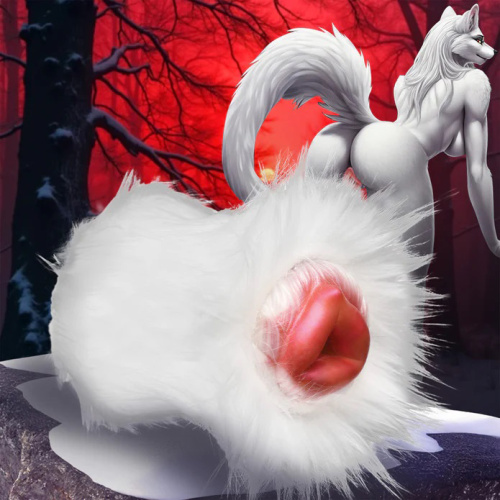 Snow She-Wolf Silicone Stroker - White  3