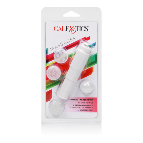 Compact Waterproof Personal Travel Massager With 4 Tips - White  4