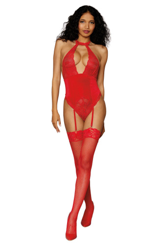 Garter Teddy - One Size - Lipstick Red  2