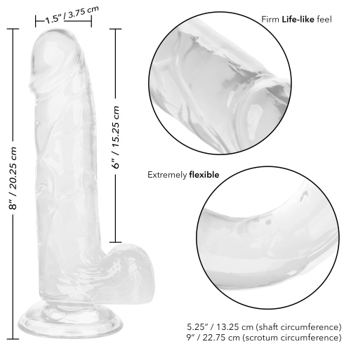 Size Queen 6 inch/15.25 Cm - Clear  4