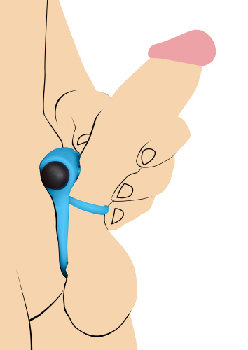 Bang - Silicone Cockring and Bullet With Remote Control - Blue  5
