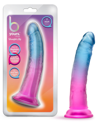 B Yours - Beautiful Sky - 7 Inch Dildo - Sunset  5
