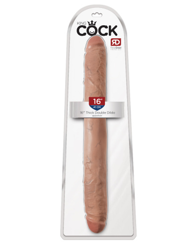 King Cock  16 Inch Thick Double Dildo - Tan  3
