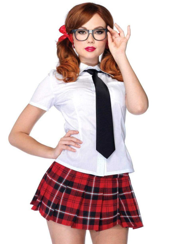 Private School Sweetie Costume - Large - White /  Red  3
