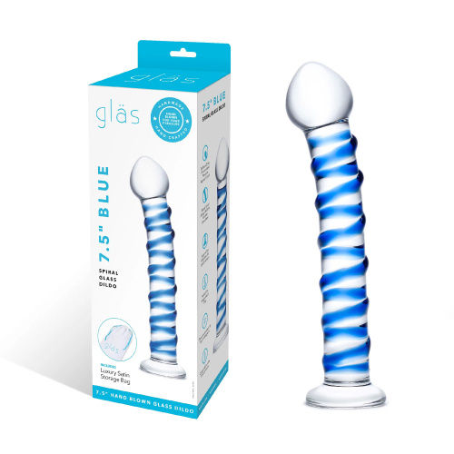 Blue Spiral Glass Dildo  2