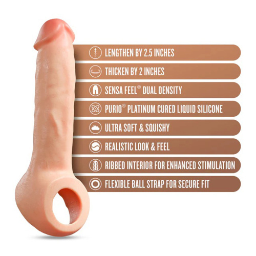 Performance Plus Thrive 2.5 Inch Silicone Penis  Xtender - Beige  3