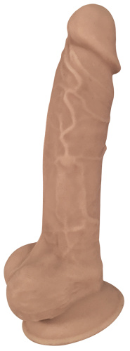 7 Inch Fleshstixxx Silicone Dildo With Balls - Latte  3
