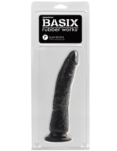 Basix Rubber Works - Slim 7 Inch With Suction Cup - Black  2