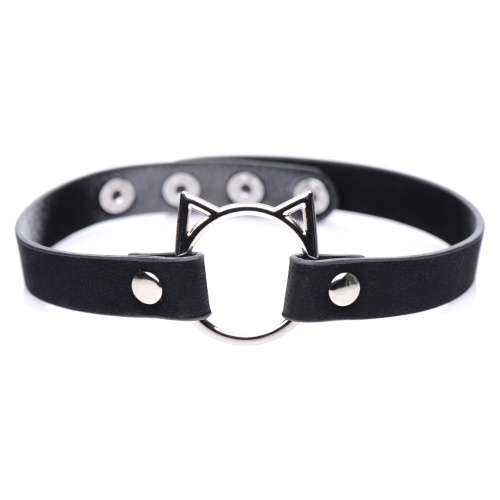 Kinky Kitty Ring Slim Choker - Black  5