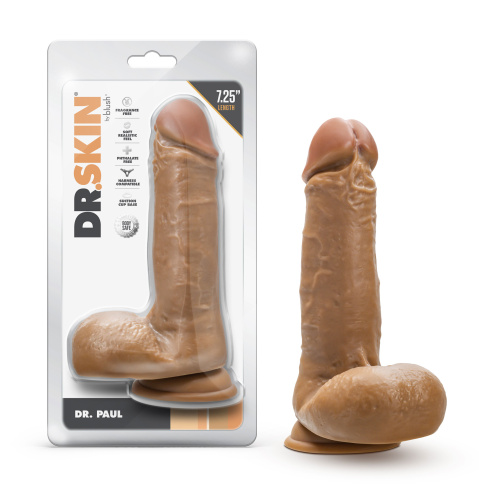 Dr. Skin - Dr. Paul - 7.25 Inch Dildo With Balls - Tan  4